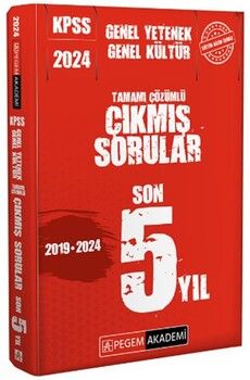 Pegem Yayınları 2024 KPSS Genel Yetenek Genel Kültür Çıkmış Sorular Son 5 Sınav