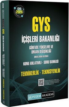  Pegem Yayınları 2026 GYS İçişleri Bakanlığı Teknikerlik Teknisyenlik Konu Anlatımlı Soru Bankası