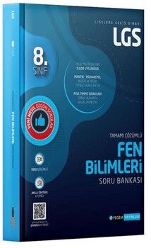 Pegem Yayınları 8. Sınıf LGS Fen Bilimleri Tamamı Çözümlü Soru Bankası