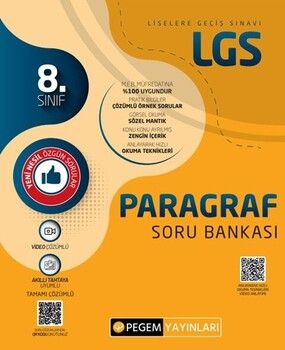 Pegem Yayınları 8. Sınıf LGS Paragraf Soru Bankası