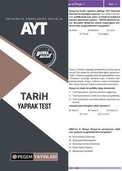 Pegem Yayınları AYT Tarih Yaprak Test