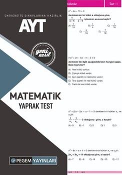 Pegem Yayınları AYT Matematik Yaprak Test