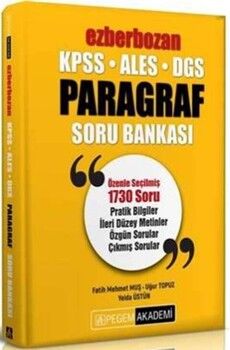 Pegem Yayınları KPSS ALES DGS Paragraf Soru Bankası