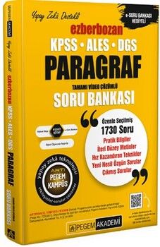 Pegem Yayınları KPSS ALES DGS Paragraf Soru Bankası