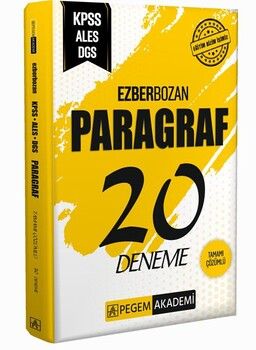 Pegem Yayınları KPSS ALES DGS Ezberbozan Paragraf 20 Deneme