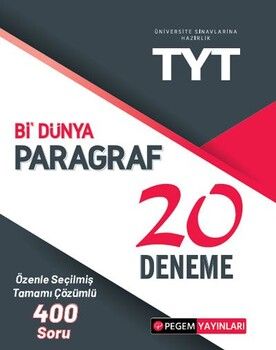Pegem Yayınları TYT Bi Dünya Paragraf 20 Deneme
