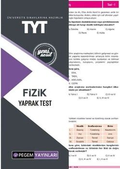 Pegem Yayınları TYT Fizik Yaprak Test