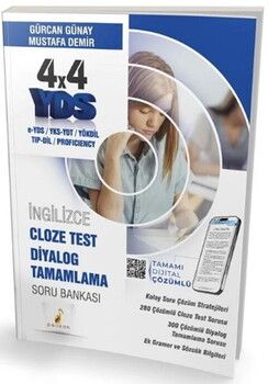 Pelikan Yayınları YDS İngilizce 4x4 Cloze Test Diyalog Tamamlama Soru Bankası