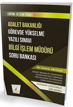 Pelikan Yayınları GYS Adalet Bakanlığı Görevde Yükselme Yazılı Sınavı Bilgi İşlem Müdürü Soru Bankası