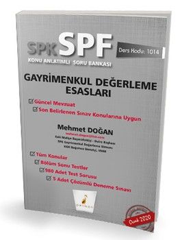 Pelikan Yayınları SPK SPF Gayrimenkul Değerleme Esasları Konu Anlatımlı Soru Bankası 1014