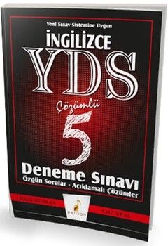 Pelikan Yayınları YDS İngilizce Çözümlü 5 Deneme Sınavı