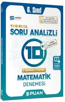 Puan Yayınları 6. Sınıf Matematik Soru Analizli 10+1 Deneme