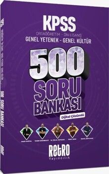 Retro Yayıncılık KPSS Genel Yetenek Genel Kültür Ortaöğretim Önlisans 500 Soru Bankası