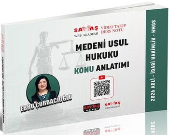 Savaş Yayınları Adli-İdari Hakimlik HMGS Medeni Usul Hukuku Konu Anlatımı