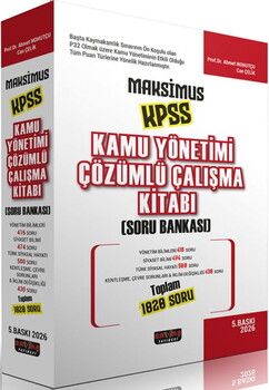 Savaş Yayınları 2026 MAKSİMUS KPSS Kamu Yönetimi Çözümlü Çalışma Kitabı Soru Bankası