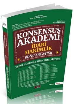 Savaş Yayınları Konsensus İdari Hakimlik Vergi Hukuku ve Türk Vergi Sistemi Konu Anlatımı