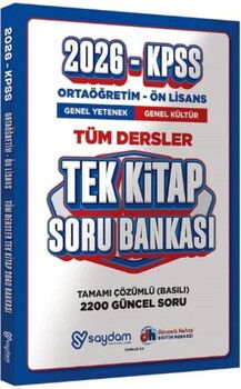 Saydam Yayınları 2026 KPSS Lise Ortaöğretim Ön Lisans Soru Bankası Tek Kitap Çözümlü