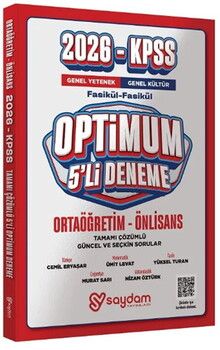 Saydam Yayınları 2026 KPSS Lise Ortaöğretim Ön Lisans Optimum 5 Deneme