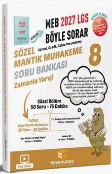 Sinan Kuzucu 2027 8. Sınıf Sözel Mantık Muhakeme Soru Bankası
