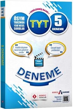 Sonuç Yayınları  TYT Video Çözümlü 5 Deneme