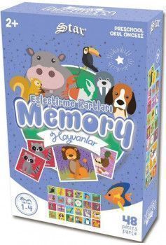 Star Memory Hayvanlar Eşleştirme Kartları 48 Parça