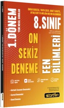 Startfen Yayınları 8. Sınıf Fen Bilimleri 1. Dönem 18 li Denemeler