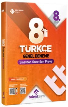 Talentteam Yayınları 8. Sınıf Türkçe 8 li Genel Deneme