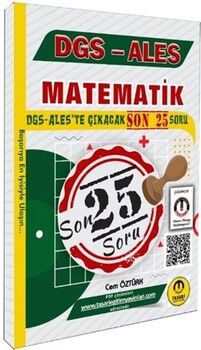 Tasarı Yayınları DGS ALES Matematik Çıkacak Son 25 Soru Çözümlü