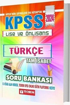 Teorem Yayıncılık 2024 KPSS Lise Ön Lisans Türkçe Tam İsabet Soru Bankası