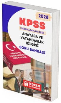 Teorem Yayınları 2028 KPSS Lisans Anayasa ve Vatandaşlık Bilgisi Soru Bankası