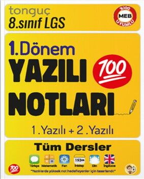 Tonguç Akademi 8. Sınıf Yazılı Notları 1. Dönem 1 ve 2. Yazılı