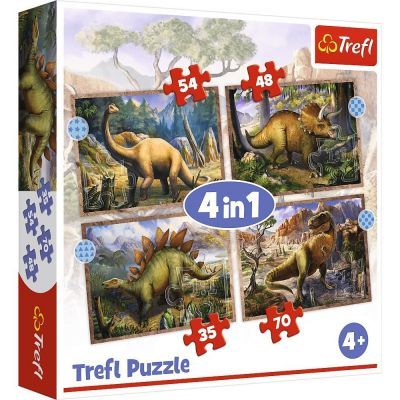 Trefl Çoçuk Interestıng Dınosaurs / Trefl 4 In 1 Puzzle