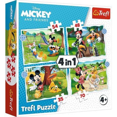 Trefl Çoçuk Mıckey Mouse Nıce Day / Dısney Standard Characters 4 In 1 Puzzle