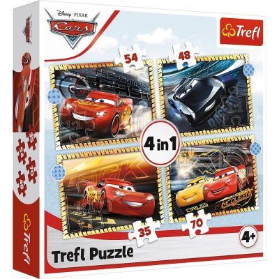 Trefl Çoçuk Ready, Steady, Go! / Dısney Cars 3 4 In 1 Puzzle