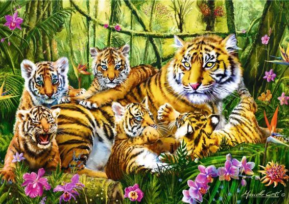 Trefl Puzzle Family of Tiger 500 Parça