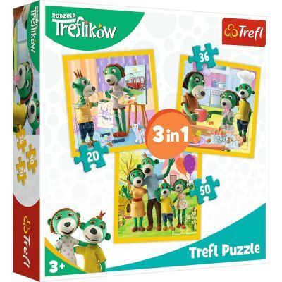 Trefl Puzzle It'S Fun Together / Studıo Trefl Rodzına Treflıków 20+36+50 Parça Yapboz