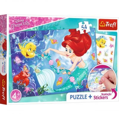 Trefl Puzzle Princess 54 Parça Yapboz + Stickers