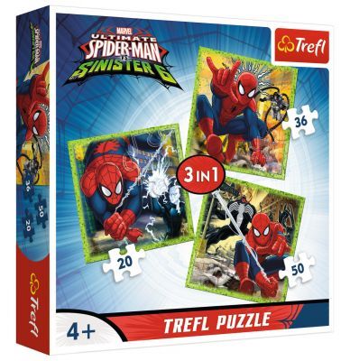 Trefl Puzzle Spiderman's World 3'lü 20+36+50 Parça Yapboz