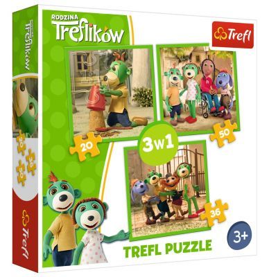 Trefl Puzzle Treflik's Fun 3'lü 20+36+50 Parça Yapboz