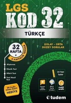 Tudem Yayınları 8. Sınıf LGS Türkçe Kod 32 Tekrar Testleri