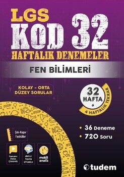 Tudem Yayınları 8. Sınıf Fen Bilimleri Kod 32 Haftalık Denemeleri