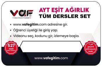 Vaf Yayınları AYT Eşit Ağırlık Aktivasyon Kartı