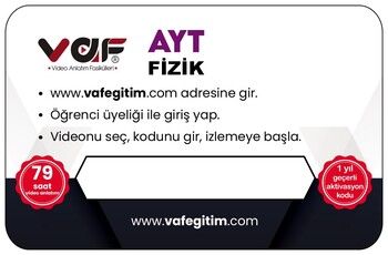 Vaf Yayınları AYT Fizik Aktivasyon Kartı