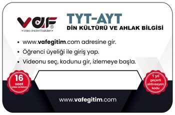Vaf Yayınları TYT AYT Din Kültürü ve Ahlak Bilgisi Aktivasyon Kartı