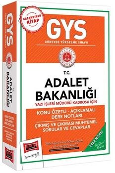 Yargı GYS Adalet Bakanlığı Yazı İşleri Müdürü Kadrosu İçin Konu Özetli Açıklamalı Ders Notları