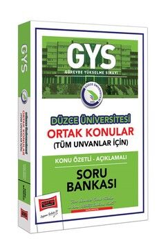 Yargı Yayınları GYS Düzce Üniversitesi Ortak Konular Konu Özetli Açıklamalı Soru Bankası