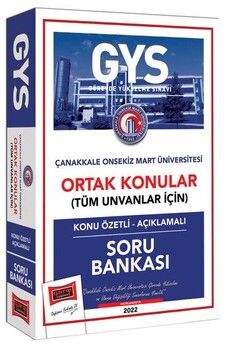 Yargı Yayınları Çanakkale Üniversitesi GYS Konu Özetli Açıklamalı Soru Bankası