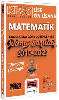 Yargı Yayınları 2024 KPSS Lise Ön Lisans Genel Yetenek Matematik Konularına Göre Düzenlenmiş 2010 2022 Tamamı Çözümlü Çıkmış Sor