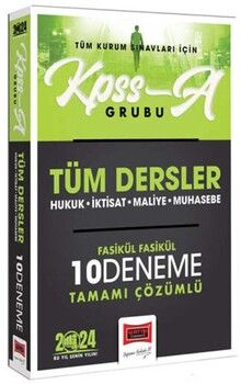 Yargı Yayınları 2024 KPSS A Grubu Tüm Dersler Tamamı Çözümlü Fasikül Fasikül 10 Deneme