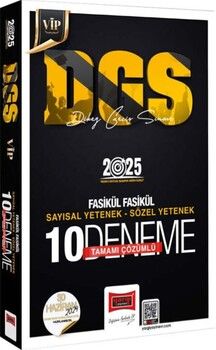 Yargı Yayınları 2025 DGS Vip Tamamı Çözümlü Sayısal Sözel Yetenek Fasikül Fasikül 10 Deneme